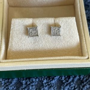 Pave diamond earrings